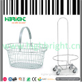 Single Handle Wire Oval Shopping Basket and Holder